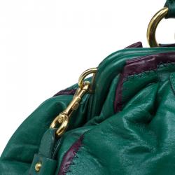 Pre Owned Marc Jacobs Green Leather Safety Pin Stam Satchel