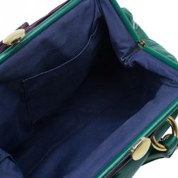 Pre Owned Marc Jacobs Green Leather Safety Pin Stam Satchel