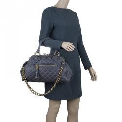 Pre Owned Marc Jacobs Grey Quilted Leather Stam Shoulder Bag
