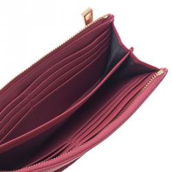 Marc Jacobs Pink Quilted Leather Double Pocket Zip Wallet