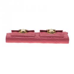 Marc Jacobs Pink Quilted Leather Double Pocket Zip Wallet