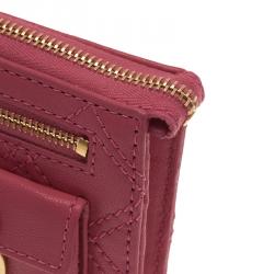 Marc Jacobs Pink Quilted Leather Double Pocket Zip Wallet
