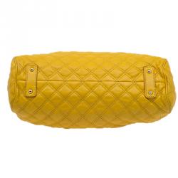 Pre Owned Marc Jacobs Yellow Quilted Leather Stam Shoulder Bag