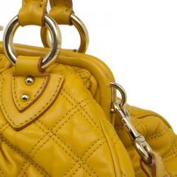 Pre Owned Marc Jacobs Yellow Quilted Leather Stam Shoulder Bag