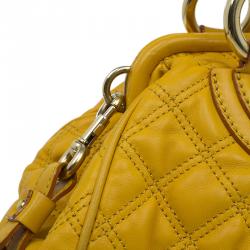 Pre Owned Marc Jacobs Yellow Quilted Leather Stam Shoulder Bag