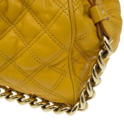 Pre Owned Marc Jacobs Yellow Quilted Leather Stam Shoulder Bag