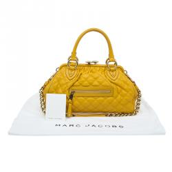Pre Owned Marc Jacobs Yellow Quilted Leather Stam Shoulder Bag