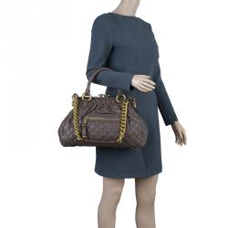 Pre Owned Marc Jacobs Brown Quilted Leather Stam Shoulder Bag