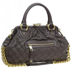 Pre Owned Marc Jacobs Brown Quilted Leather Stam Shoulder Bag
