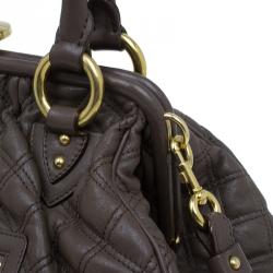 Pre Owned Marc Jacobs Brown Quilted Leather Stam Shoulder Bag