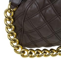 Pre Owned Marc Jacobs Brown Quilted Leather Stam Shoulder Bag