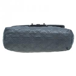 Pre Owned Marc Jacobs Dark Grey Quilted Leather Large Baroque Single Shoulder Bag