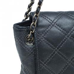 Pre Owned Marc Jacobs Dark Grey Quilted Leather Large Baroque Single Shoulder Bag