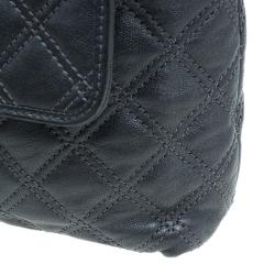 Pre Owned Marc Jacobs Dark Grey Quilted Leather Large Baroque Single Shoulder Bag