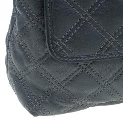 Pre Owned Marc Jacobs Dark Grey Quilted Leather Large Baroque Single Shoulder Bag