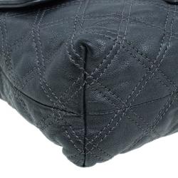 Pre Owned Marc Jacobs Dark Grey Quilted Leather Large Baroque Single Shoulder Bag