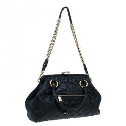 Pre Owned Marc Jacobs Black Quilted Leather Stam Shoulder Bag