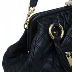 Pre Owned Marc Jacobs Black Quilted Leather Stam Shoulder Bag