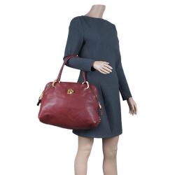 Pre Owned Marc Jacobs Burgundy Leather Rio Paradise Satchel Bag
