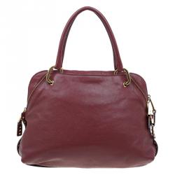Pre Owned Marc Jacobs Burgundy Leather Rio Paradise Satchel Bag