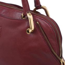 Pre Owned Marc Jacobs Burgundy Leather Rio Paradise Satchel Bag