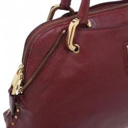 Pre Owned Marc Jacobs Burgundy Leather Rio Paradise Satchel Bag