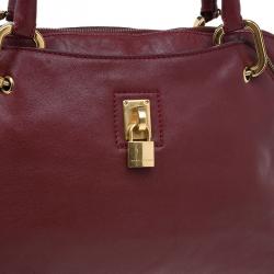Pre Owned Marc Jacobs Burgundy Leather Rio Paradise Satchel Bag