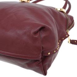 Pre Owned Marc Jacobs Burgundy Leather Rio Paradise Satchel Bag