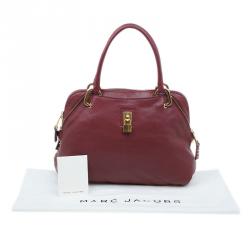 Pre Owned Marc Jacobs Burgundy Leather Rio Paradise Satchel Bag