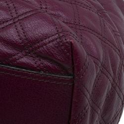 Pre Owned Marc Jacobs Purple Quilted Leather Alyona Hobo Bag