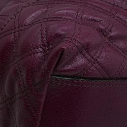 Pre Owned Marc Jacobs Purple Quilted Leather Alyona Hobo Bag