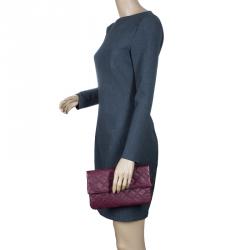 Pre Owned Marc Jacobs Purple Quilted Leather Eugenie Clutch