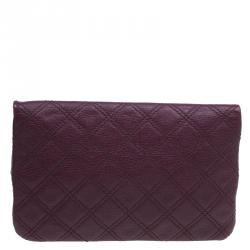 Pre Owned Marc Jacobs Purple Quilted Leather Eugenie Clutch