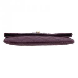 Pre Owned Marc Jacobs Purple Quilted Leather Eugenie Clutch
