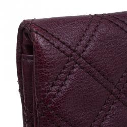 Pre Owned Marc Jacobs Purple Quilted Leather Eugenie Clutch