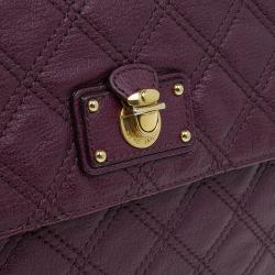 Pre Owned Marc Jacobs Purple Quilted Leather Eugenie Clutch