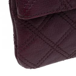 Pre Owned Marc Jacobs Purple Quilted Leather Eugenie Clutch