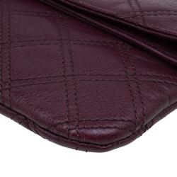 Pre Owned Marc Jacobs Purple Quilted Leather Eugenie Clutch