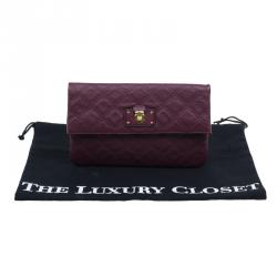 Pre Owned Marc Jacobs Purple Quilted Leather Eugenie Clutch