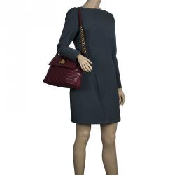 Pre Owned Marc Jacobs Burgundy Quilted Leather The XL Shoulder Bag