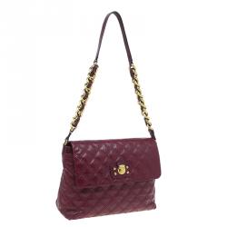 Pre Owned Marc Jacobs Burgundy Quilted Leather The XL Shoulder Bag