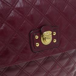Pre Owned Marc Jacobs Burgundy Quilted Leather The XL Shoulder Bag