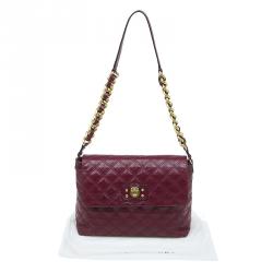 Pre Owned Marc Jacobs Burgundy Quilted Leather The XL Shoulder Bag