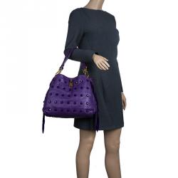 Pre Owned Marc Jacobs Purple Lambskin Studded Jet Tote
