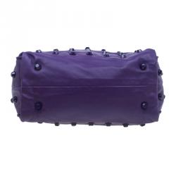 Pre Owned Marc Jacobs Purple Lambskin Studded Jet Tote