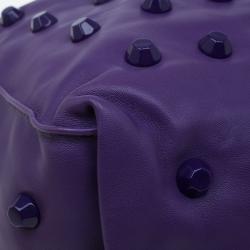 Pre Owned Marc Jacobs Purple Lambskin Studded Jet Tote