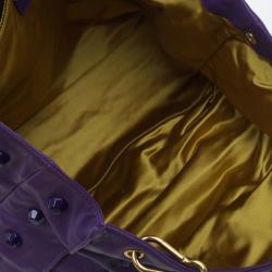 Pre Owned Marc Jacobs Purple Lambskin Studded Jet Tote