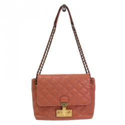 Pre Owned Marc Jacobs Pink Quilted Leather Large Baroque Single Shoulder Bag