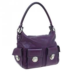 Pre Owned Marc Jacobs Purple Leather Blake Hobo