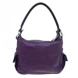 Pre Owned Marc Jacobs Purple Leather Blake Hobo